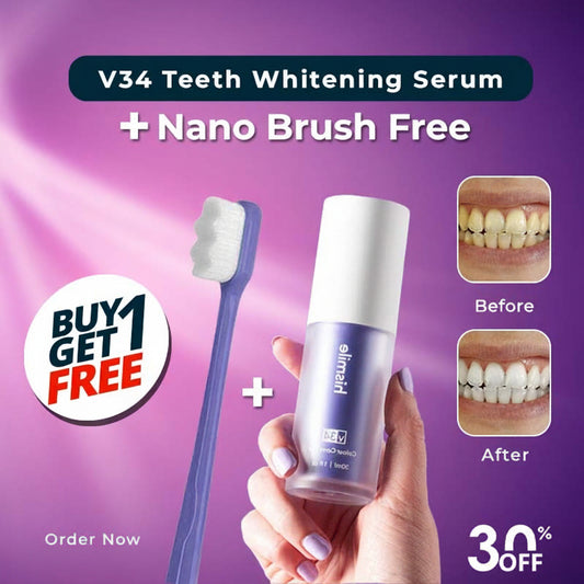 V34 Teeth Whitening Serum One Nano Brush Free