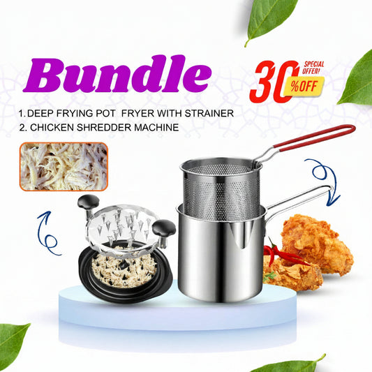 Bundle Deep Frying Pot+Chicken shredder Machine
