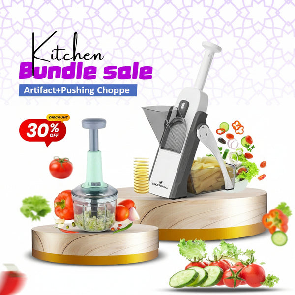 Kitchen Bundle Chopping Artifact+Pushing Chopper
