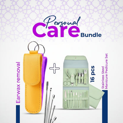 Personal Care Bundle Earwax Kit+16 Pcs Manicure Pedicure Set